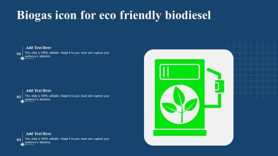 Biogas Icon For Eco Friendly Biodiesel Diagrams PDF