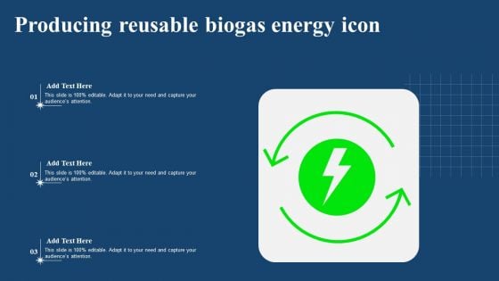 Producing Reusable Biogas Energy Icon Mockup PDF