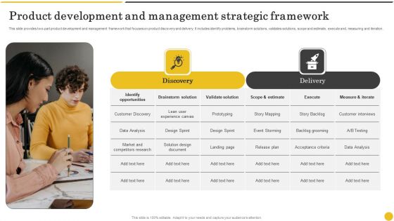 Product Development And Management Strategic Framework Demonstration PDF