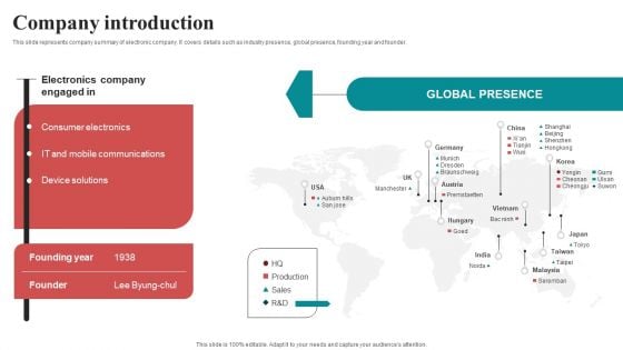 Company Introduction Mobile Electronics Fund Raising Pitch Deck Download PDF