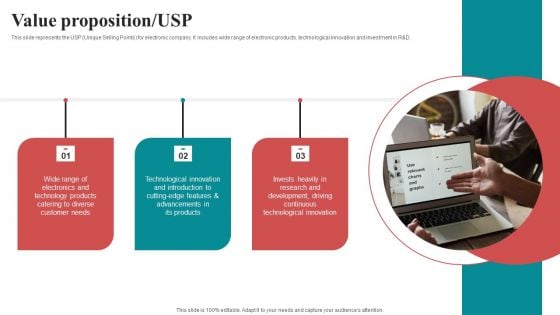 Value Proposition USP Mobile Electronics Fund Raising Pitch Deck Download PDF