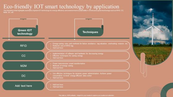 Eco Friendly IOT Smart Technology By Application Introduction PDF