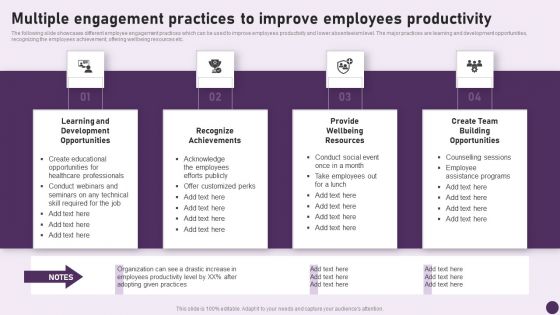 Guide To Healthcare Services Administration Multiple Engagement Practices To Improve Employees Productivity Download PDF
