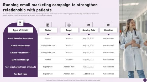 Guide To Healthcare Services Administration Running Email Marketing Campaign To Strengthen Relationship Rules PDF