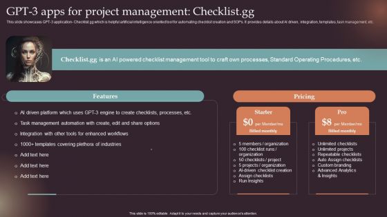 Comprehensive Resource Guide To Master GPT 3 GPT 3 Apps For Project Management Checklist Gg Structure PDF