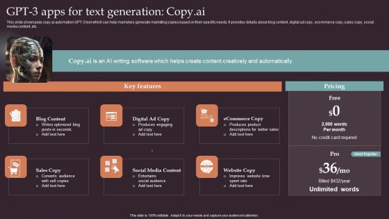 Comprehensive Resource Guide To Master GPT 3 GPT 3 Apps For Text Generation Copy Ai Designs PDF