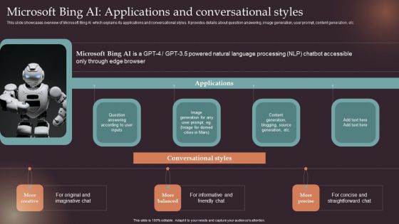 Comprehensive Resource Guide To Master GPT 3 Microsoft Bing Ai Applications Conversational Styles Guidelines PDF