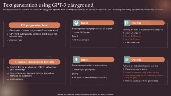 Comprehensive Resource Guide To Master GPT 3 Text Generation Using GPT 3 Playground Template PDF