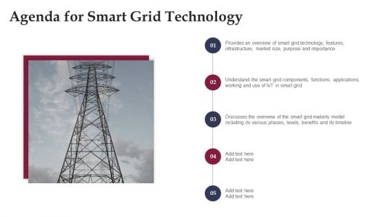 Agenda For Smart Grid Technology Template PDF