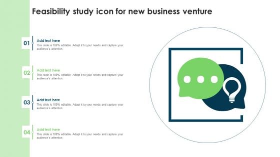 Feasibility Study Icon For New Business Venture Ideas PDF