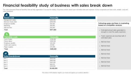 Financial Feasibility Study Of Business With Sales Break Down Information PDF Financial Feasibility Study Of Business With Sales Break Down Information PDF