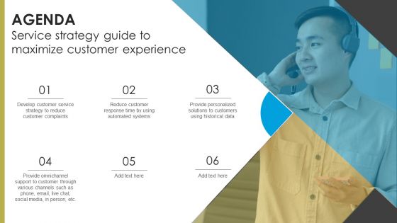 Agenda Service Strategy Guide To Maximize Customer Experience Formats PDF