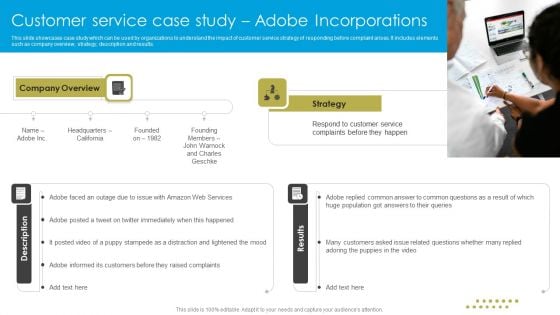 Service Strategy Guide To Maximize Customer Experience Customer Service Case Study Adobe Incorporations Ideas PDF