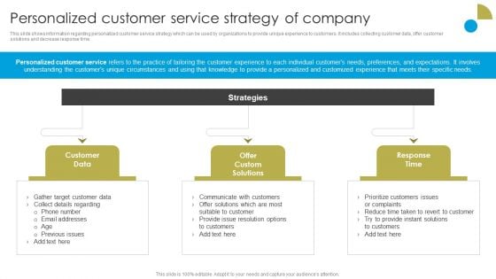 Service Strategy Guide To Maximize Customer Experience Personalized Customer Service Strategy Of Company Structure PDF