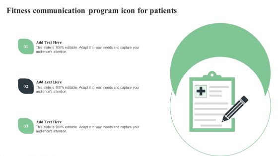 Fitness Communication Program Icon For Patients Diagrams PDF