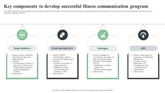 Key Components To Develop Successful Fitness Communication Program Graphics PDF