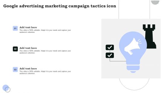 Google Advertising Marketing Campaign Tactics Icon Structure PDF