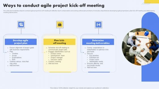 Ways To Conduct Agile Project Kick Off Meeting Ideas PDF