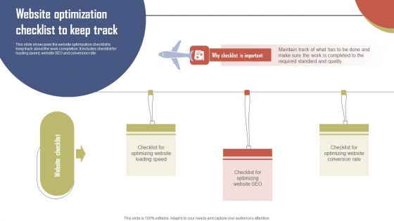 Website Optimization Checklist To Keep Track Effective Travel Marketing Guide For Improving Designs PDF