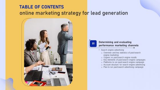 Online Marketing Strategy For Lead Generation Table Of Contents Ideas PDF