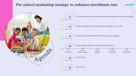 Agenda Pre School Marketing Strategy To Enhance Enrollment Rate Ideas PDF