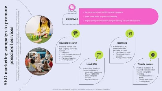 Pre School Marketing Strategy To Enhance Enrollment Rate Seo Marketing Campaign To Promote Professional PDF Pre School Marketing Strategy To Enhance Enrollment Rate Seo Marketing Campaign To Promote Professional PDF