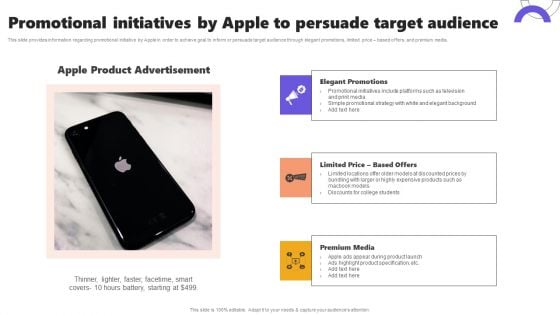 Promotional Initiatives By Apple To Persuade Target Audience Topics PDF