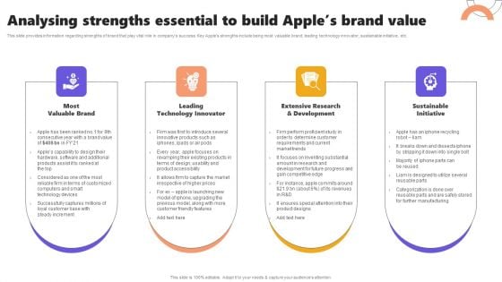 Analysing Strengths Essential To Build Apples Brand Value Ppt Images PDF Analysing Strengths Essential To Build Apples Brand Value Ppt Images PDF