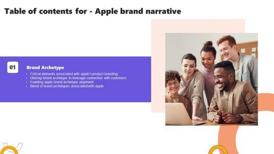 Apple Brand Narrative Table Of Contents Ppt Summary Outfit PDF