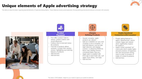 Unique Elements Of Apple Advertising Strategy Ppt Portfolio Example Topics PDF