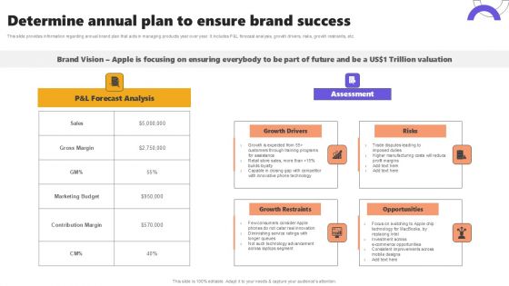 Determine Annual Plan To Ensure Brand Success Ppt File Introduction PDF