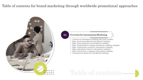 Brand Marketing Through Worldwide Promotional Approaches Table Of Contents Microsoft PDF