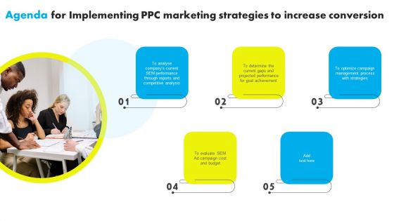 Agenda For Implementing PPC Marketing Strategies To Increase Conversion Infographics PDF Agenda For Implementing PPC Marketing Strategies To Increase Conversion Infographics PDF