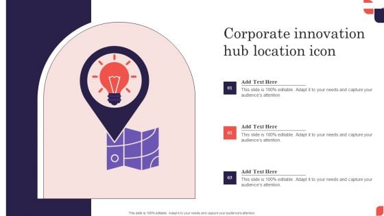 Corporate Innovation Hub Location Icon Graphics PDF