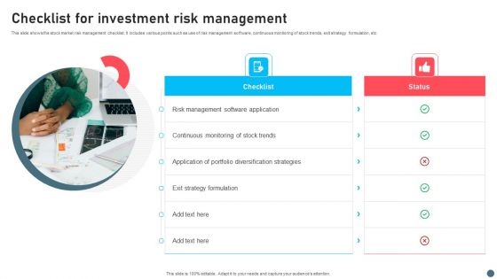 Checklist For Investment Risk Management Summary PDF