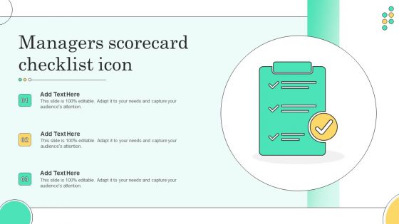 Managers Scorecard Checklist Icon Themes PDF