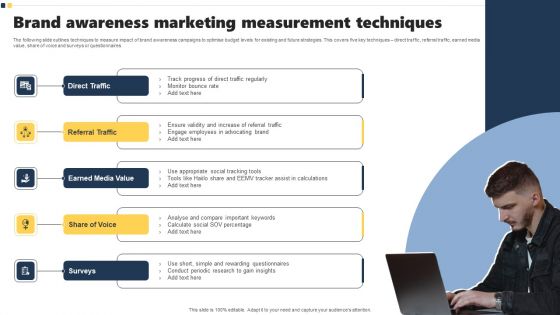 Brand Awareness Marketing Measurement Techniques Inspiration PDF