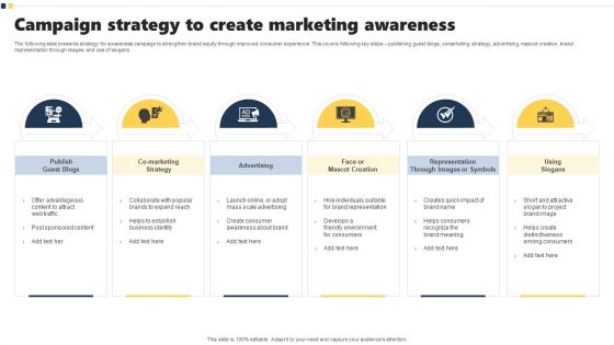 Campaign Strategy To Create Marketing Awareness Brochure PDF