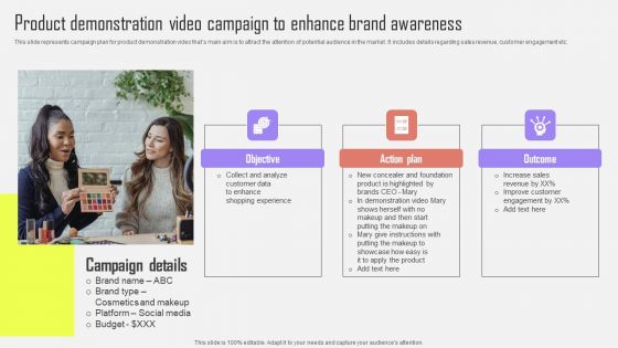 Product Demonstration Video Campaign To Enhance Optimizing Customer Purchase Experience By Executing Infographics PDF Product Demonstration Video Campaign To Enhance Optimizing Customer Purchase Experience By Executing Infographics PDF