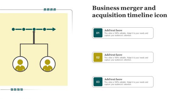 Business Merger And Acquisition Timeline Icon Introduction PDF