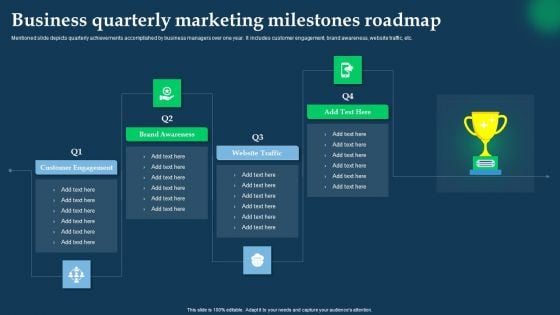 Business Quarterly Marketing Milestones Roadmap Download PDF