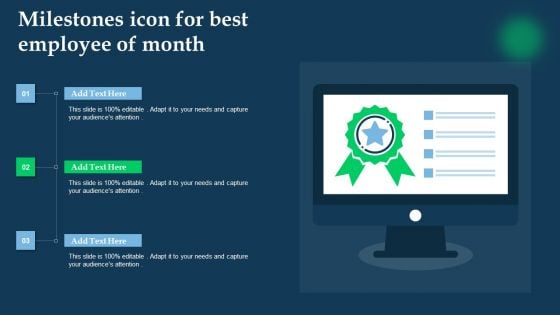 Milestones Icon For Best Employee Of Month Icons PDF