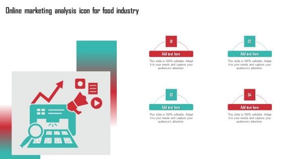 Online Marketing Analysis Icon For Food Industry Pictures PDF