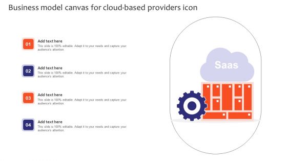 Business Model Canvas For Cloud Based Providers Icon Mockup PDF