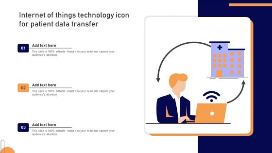 Internet Of Things Technology Icon For Patient Data Transfer Graphics PDF