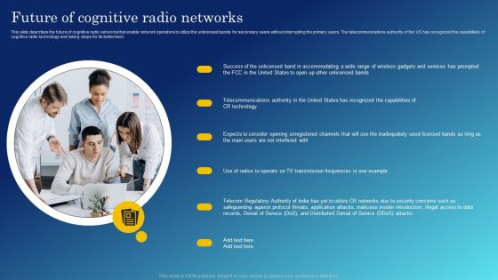 Cognitive Sensing Innovation Future Of Cognitive Radio Networks Mockup PDF