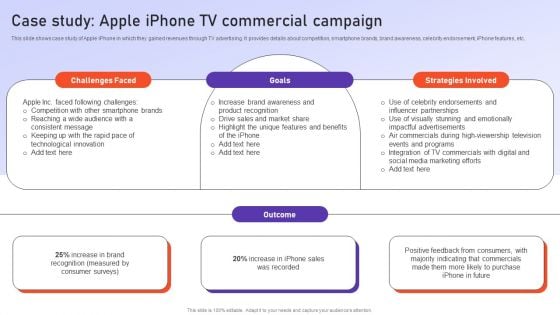 Case Study Apple Iphone Tv Commercial Campaign Ppt PowerPoint Presentation File Layouts PDF