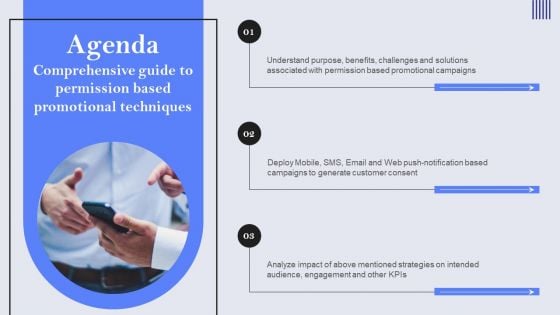 Agenda Comprehensive Guide To Permission Based Promotional Techniques Sample PDF