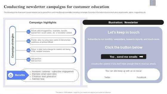 Conducting Newsletter Campaigns For Customer Education Professional PDF