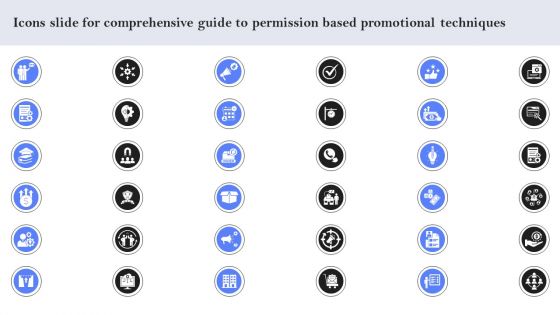 Icons Slide For Comprehensive Guide To Permission Based Promotional Techniques Slides PDF